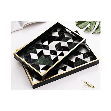Square Printed Wooden Tray